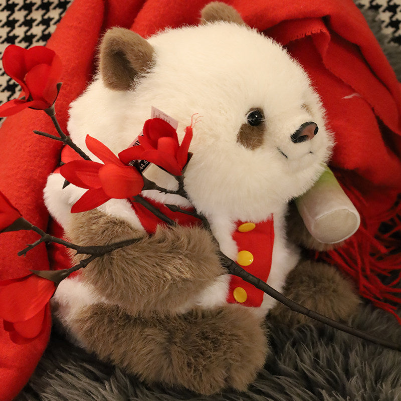 Qin Hanhan the Panda Plush Toy Holding Bamboo