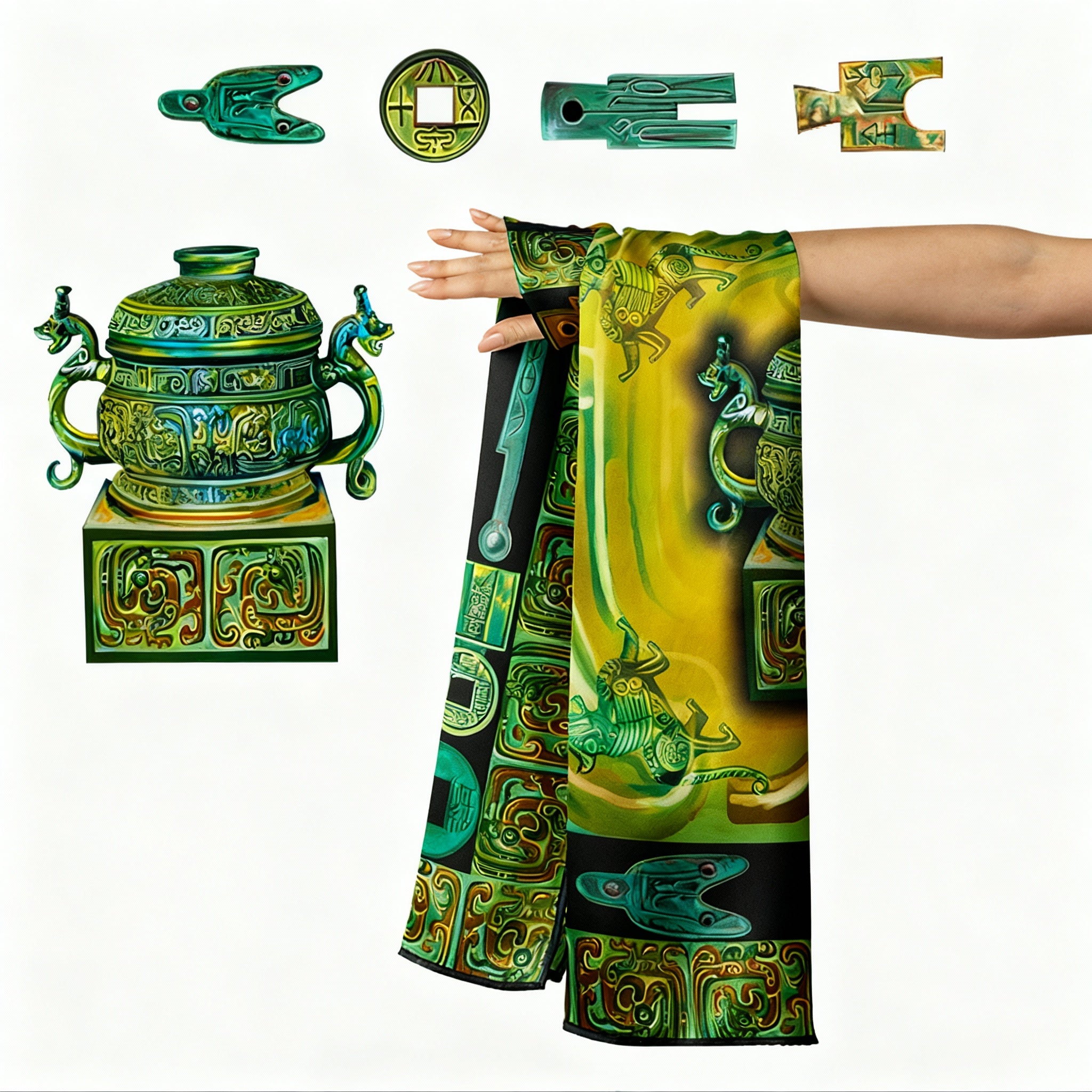 Dreaming of Chang'an: The Bronze Age (43.31″ × 43.31″) ▏FANYANYAN Original Design