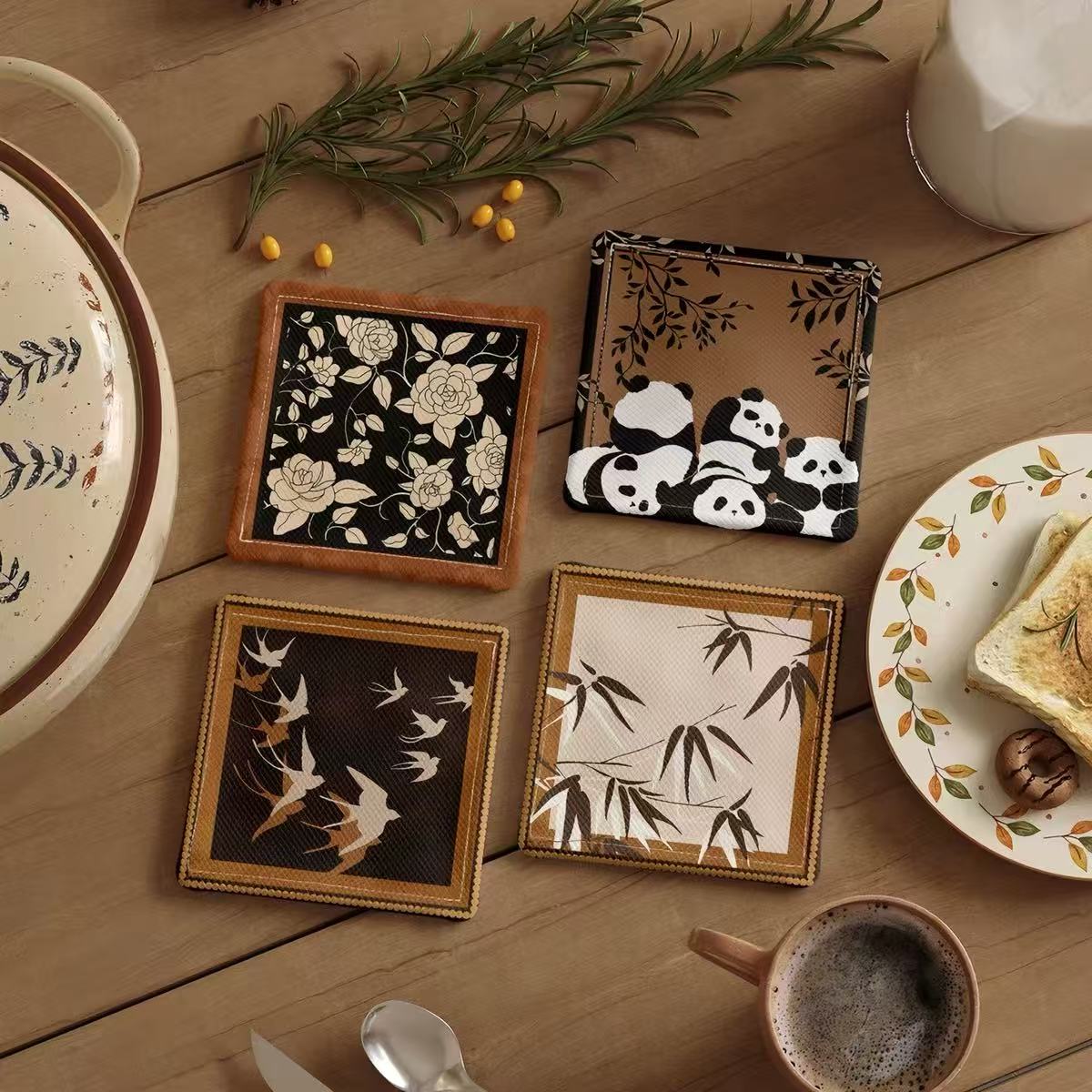 Panda Fabric Coaster