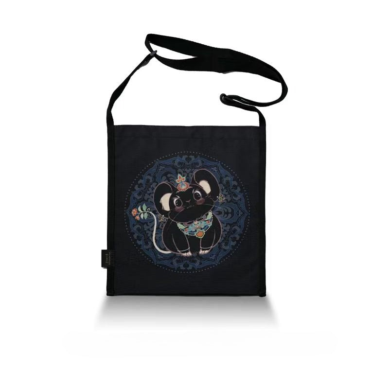 Dunhuang Zodiac Canvas Bag (Black)