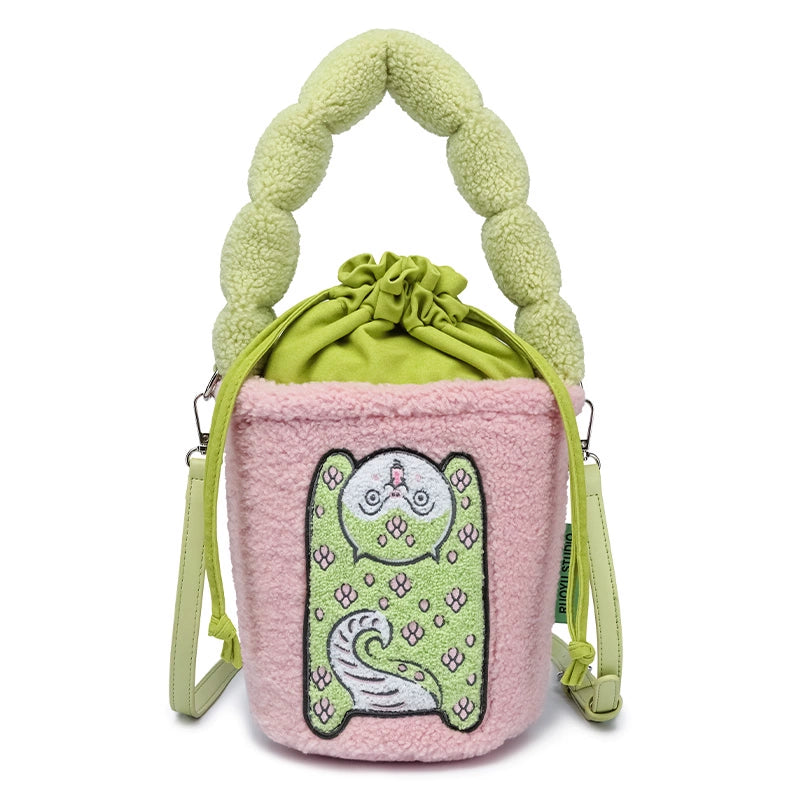 Original Design 2024 Fall/Winter Plush Handheld Crossbody Bucket Bag