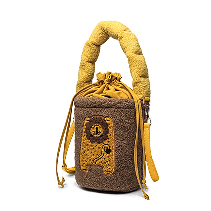 Original Design 2024 Fall/Winter Plush Handheld Crossbody Bucket Bag