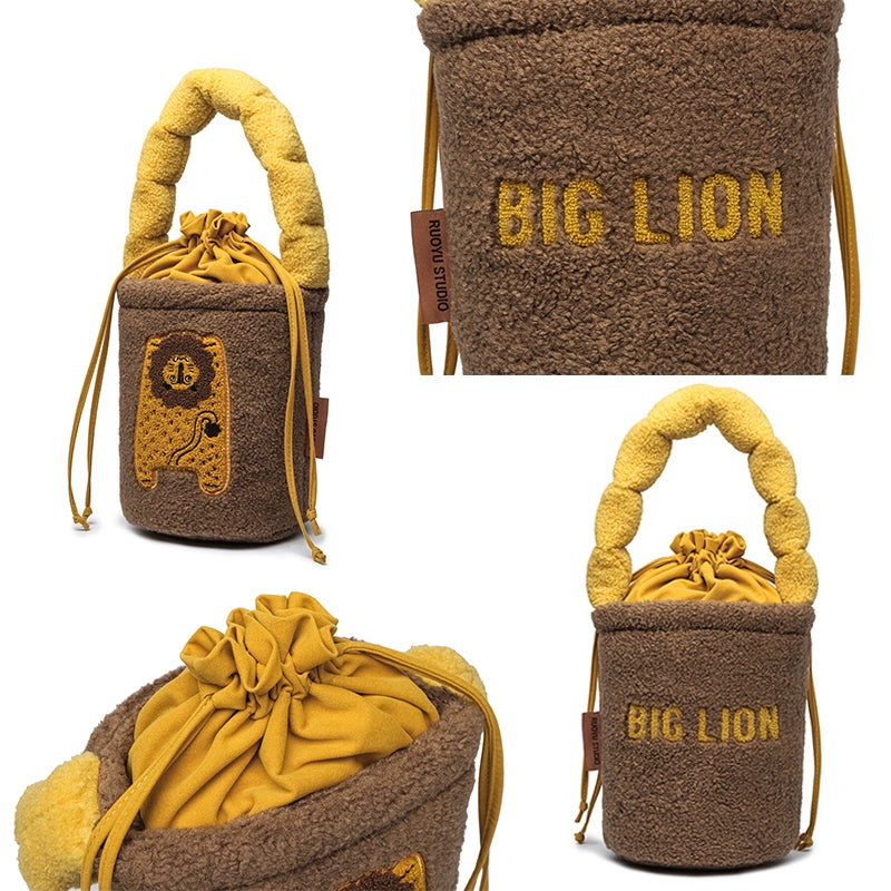 Original Design 2024 Fall/Winter Plush Handheld Crossbody Bucket Bag