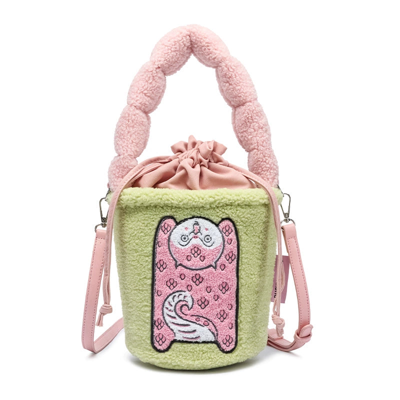 Original Design 2024 Fall/Winter Plush Handheld Crossbody Bucket Bag
