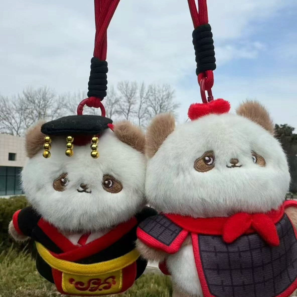 Xi'an Cultural and Creative Terracotta Warriors Authentic Qin Xiaoqi Plush Bear Pendant Qin Emperor Terracotta Keychain Cute Souvenir