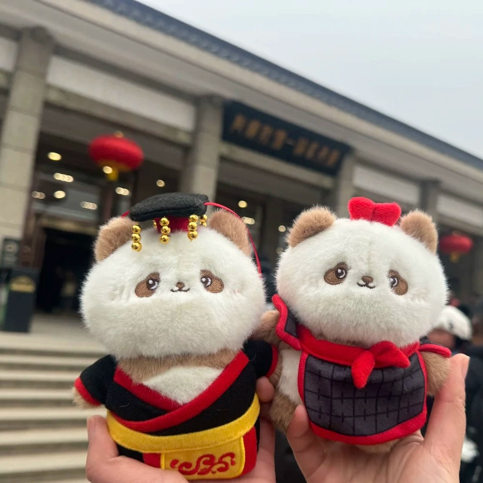 Xi'an Cultural and Creative Terracotta Warriors Authentic Qin Xiaoqi Plush Bear Pendant Qin Emperor Terracotta Keychain Cute Souvenir