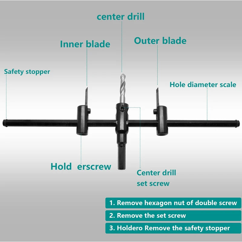 Heavy Duty Circle Cutter Drill Bit for Wood & Drywall
