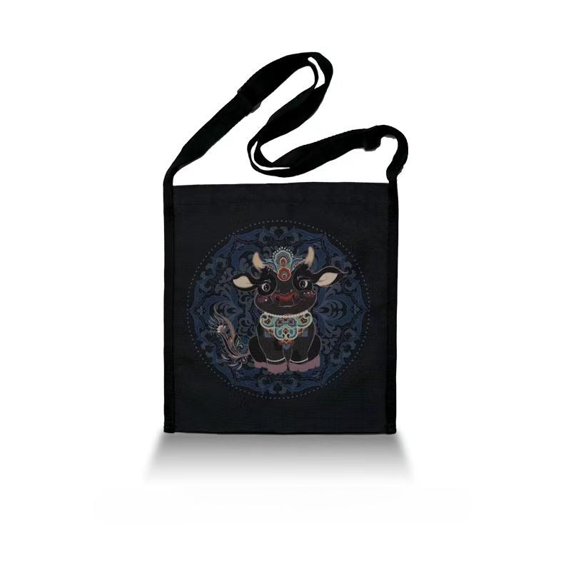 Dunhuang Zodiac Canvas Bag (Black)
