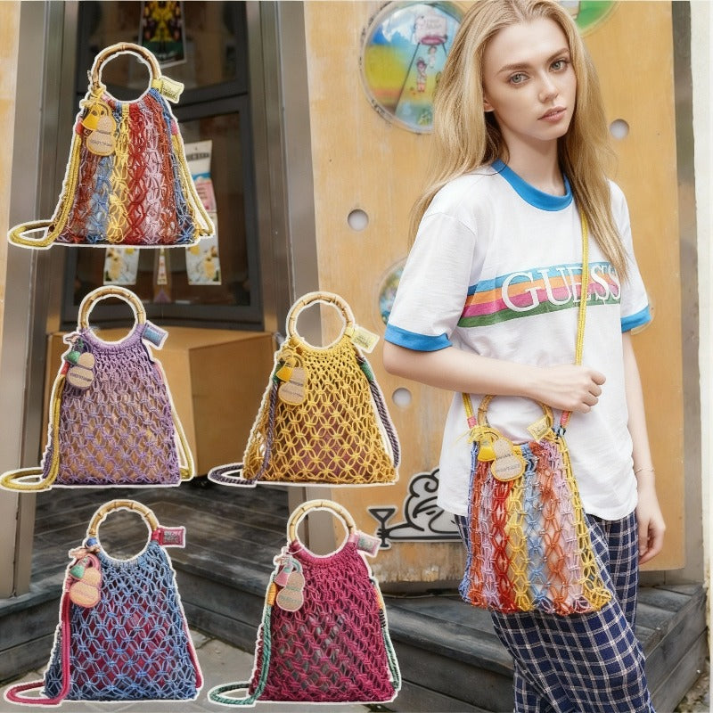 Original design portable messenger mesh woven bag
