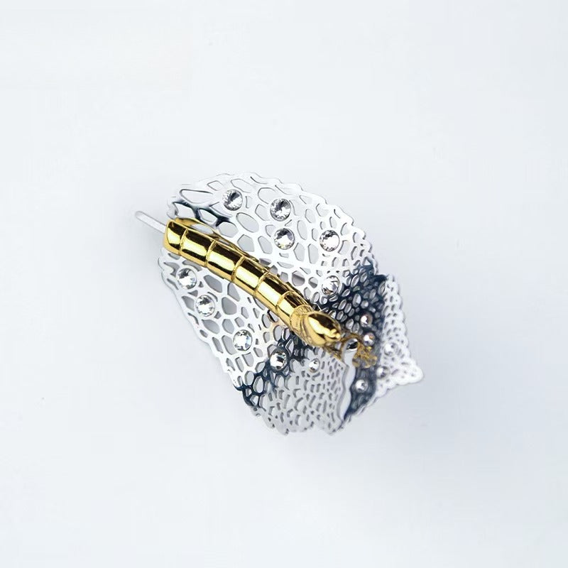 Gilt Silkworm Brooch