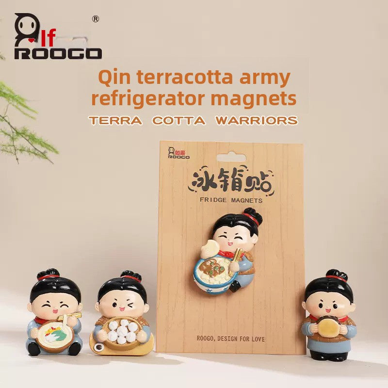 Xi'an merchandise souvenirs Qin Shi Huang Terracotta Warriors and Horses, resin refrigerator stickers, cute magnets, Shaanxi travel souvenir