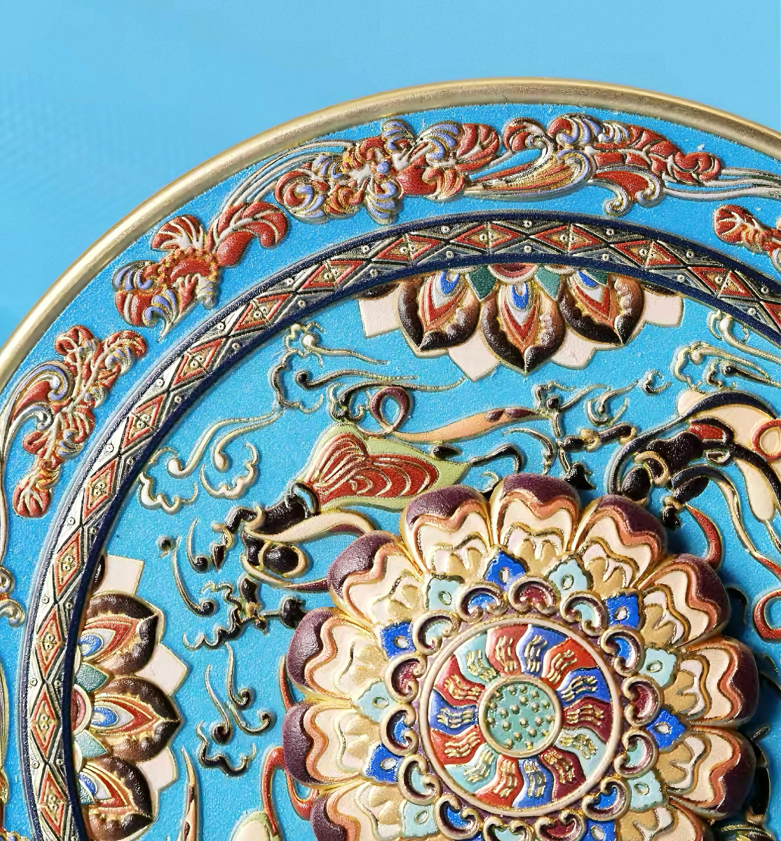 Lotus Flying Apsaras Compact Mirror
