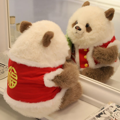 Qin Hanhan the Panda Plush Toy Holding Bamboo