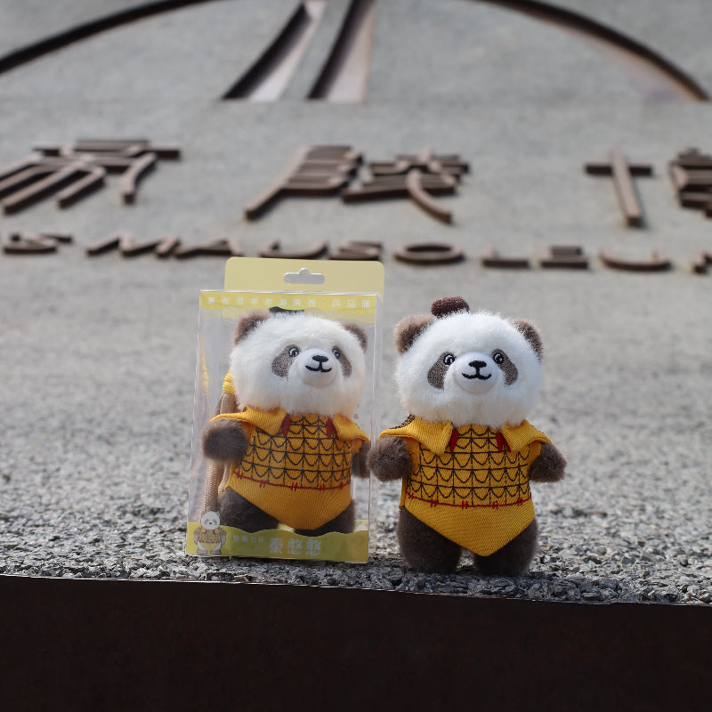 Panda Qizai Terracotta Warrior Plush Pendant
