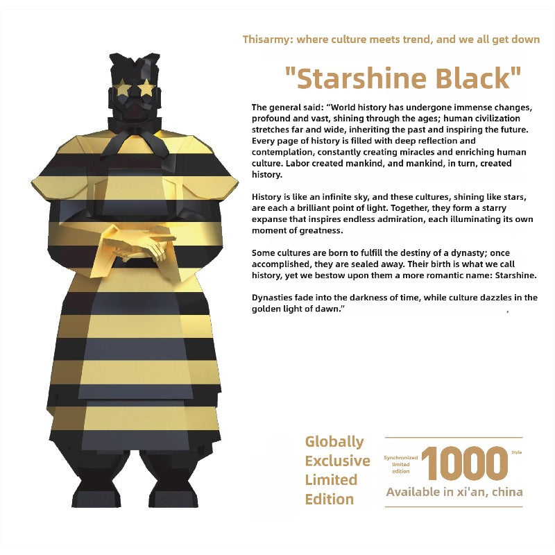 THISARMY – ‘Starshine Black’ Original Terracotta Warrior Figurine, Limited Edition Collectible