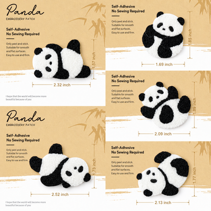 Panda Poses 3D Plush Patches