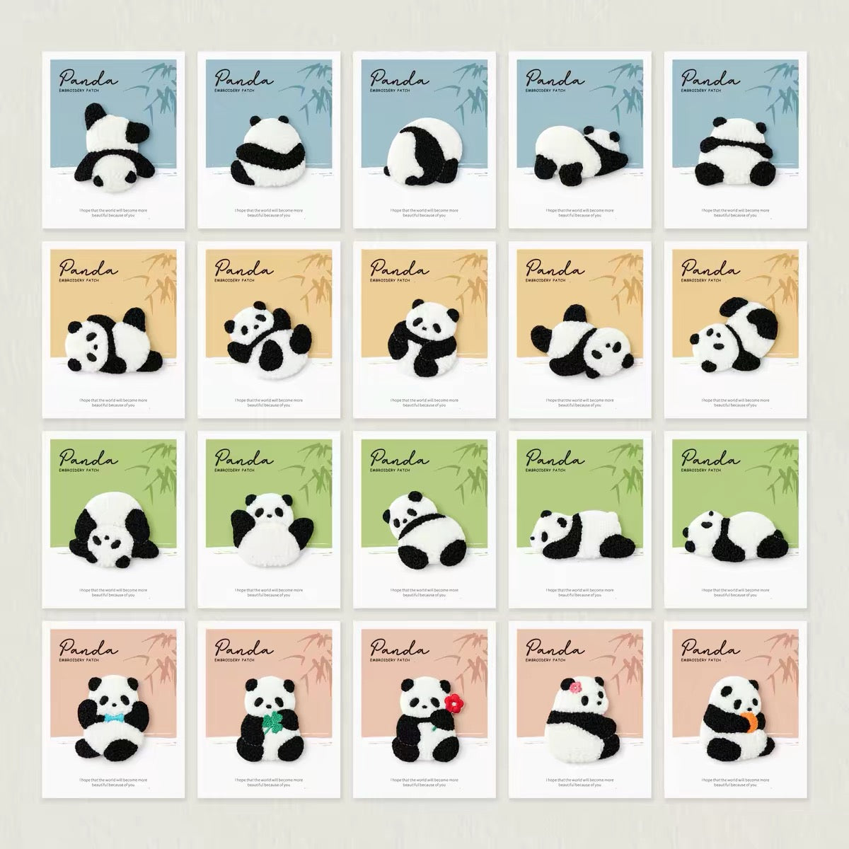 Panda Poses 3D Plush Patches