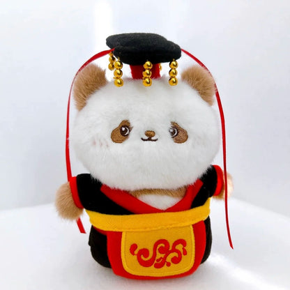 Xi'an Cultural and Creative Terracotta Warriors Authentic Qin Xiaoqi Plush Bear Pendant Qin Emperor Terracotta Keychain Cute Souvenir
