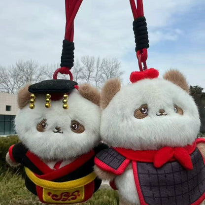 Xi'an Cultural and Creative Terracotta Warriors Authentic Qin Xiaoqi Plush Bear Pendant Qin Emperor Terracotta Keychain Cute Souvenir