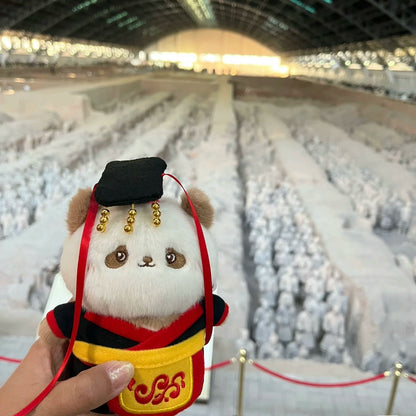 Xi'an Cultural and Creative Terracotta Warriors Authentic Qin Xiaoqi Plush Bear Pendant Qin Emperor Terracotta Keychain Cute Souvenir