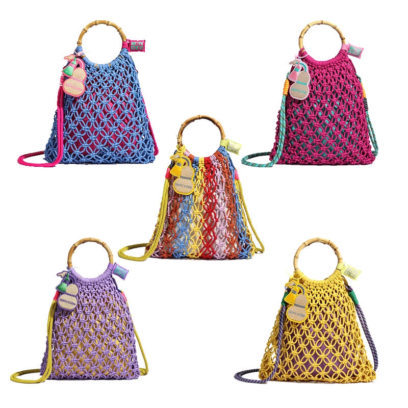 Original design portable messenger mesh woven bag