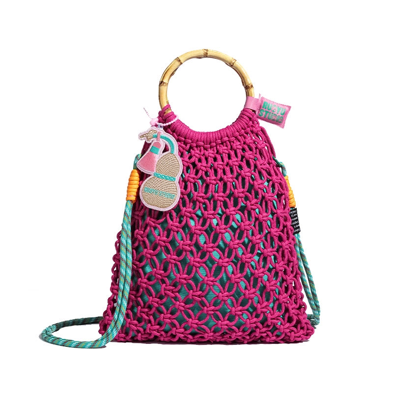 Original design portable messenger mesh woven bag