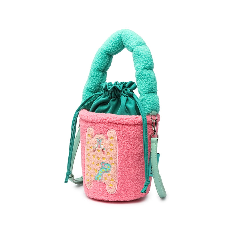 Original Design 2024 Fall/Winter Plush Handheld Crossbody Bucket Bag