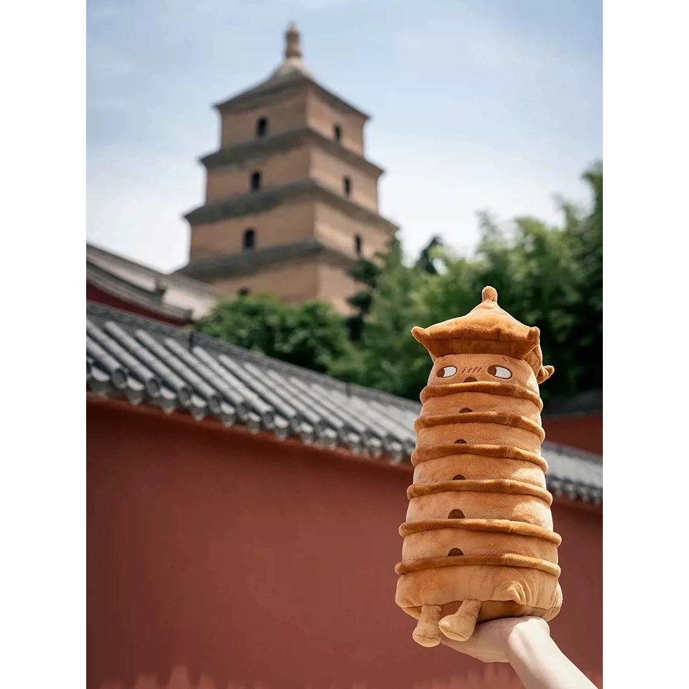 Tabao plush doll Xi'an Big Wild Goose Pagoda clock in tourist souvenirs attractions creative merchandise souvenir