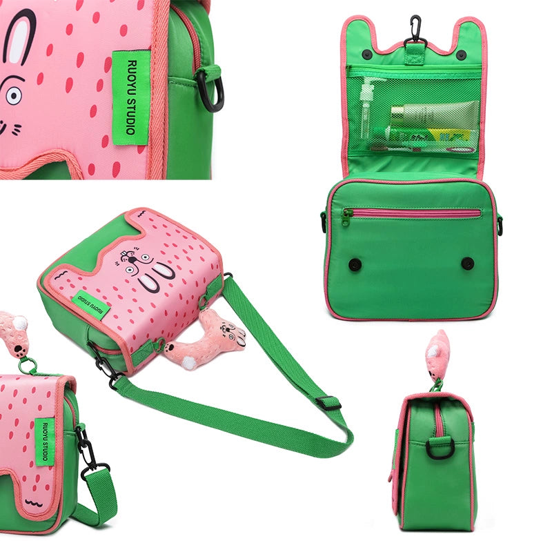 Original design cute messenger partition large capacity cosmetic bag storage bag