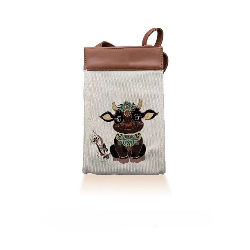 Dunhuang Zodiac Canvas Bag (White)