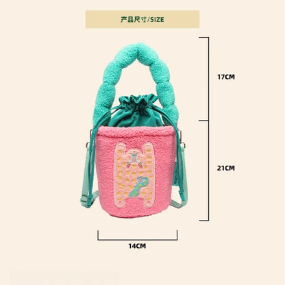 Original Design 2024 Fall/Winter Plush Handheld Crossbody Bucket Bag