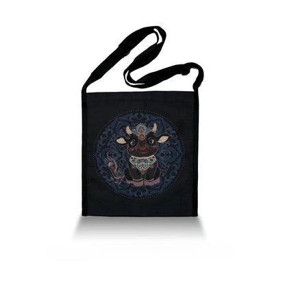 Dunhuang Zodiac Canvas Bag (Black)