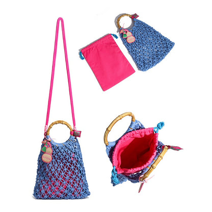 Original design portable messenger mesh woven bag