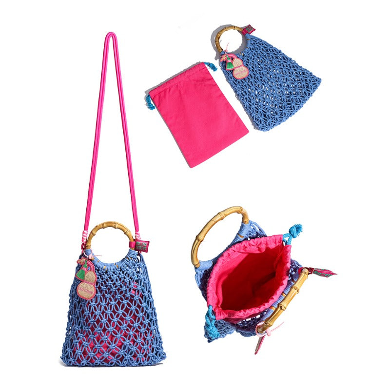 Original design portable messenger mesh woven bag