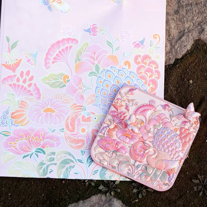 Oriental Flower-and-Bird Motif Compact Mirror Collection
