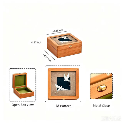 Swallow Blossom Solid Wood Jewelry Box