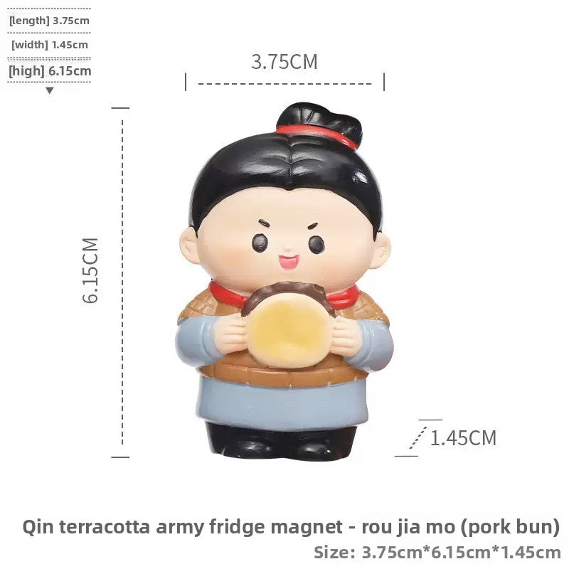 Xi'an merchandise souvenirs Qin Shi Huang Terracotta Warriors and Horses, resin refrigerator stickers, cute magnets, Shaanxi travel souvenir